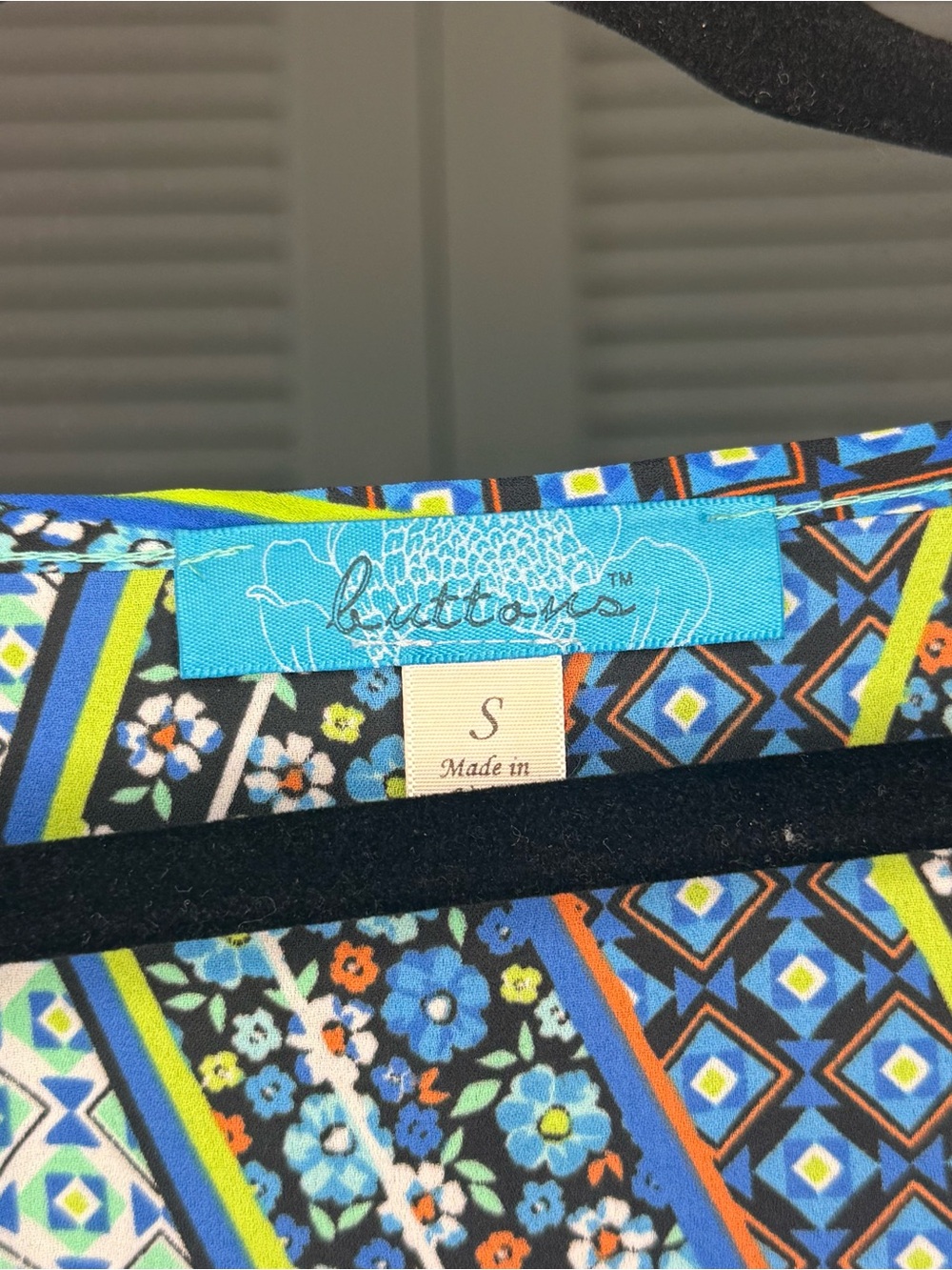 buttons Blue Multi-Color Geometric Print Tunic - Picture 2 of 2